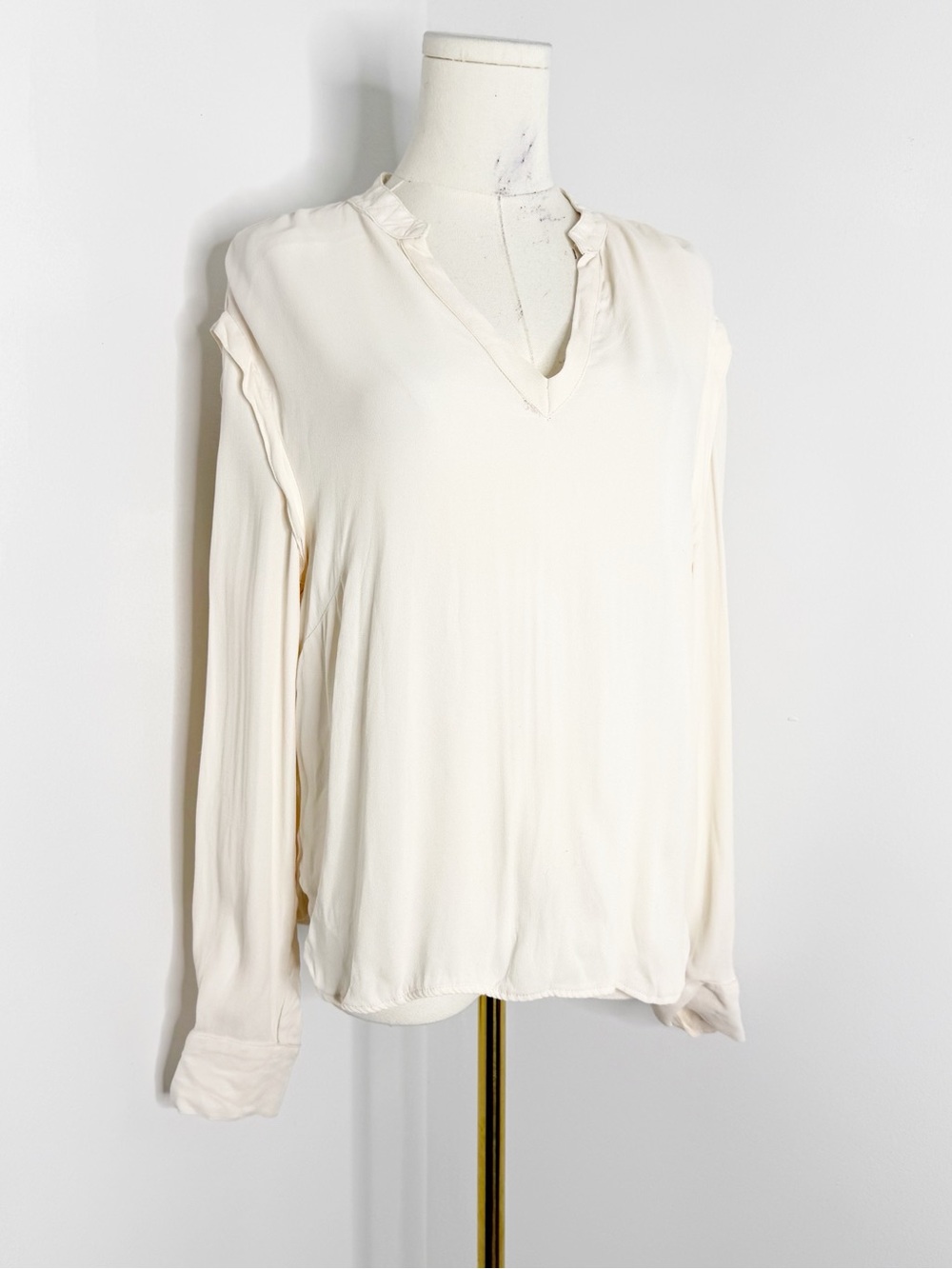 Rachel Comey Women’s Size 6 Ivory V-Neck Long Sleeve Blouse Made in NYC